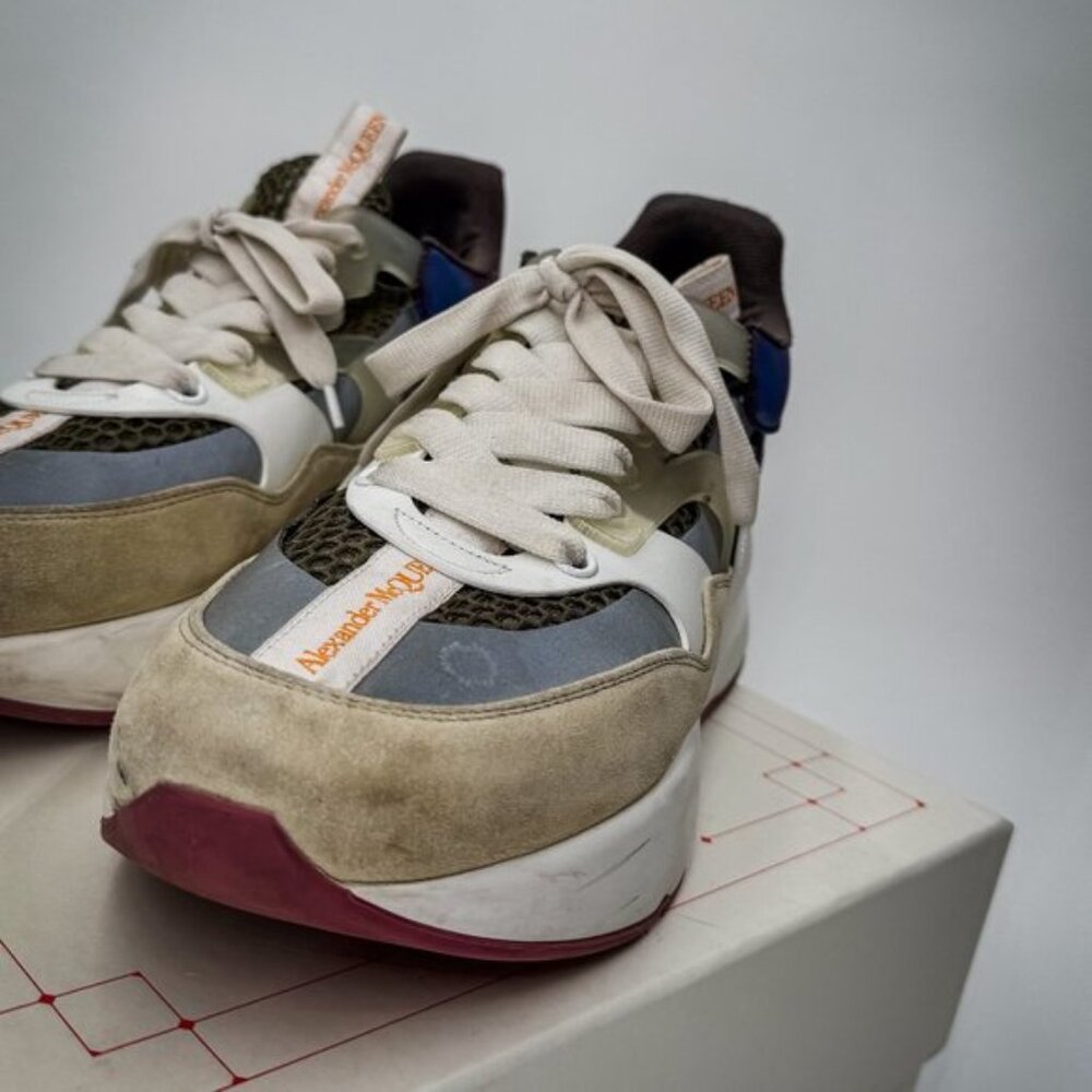 Mens Alexander McQueen Trainers Sneakers White/Multi